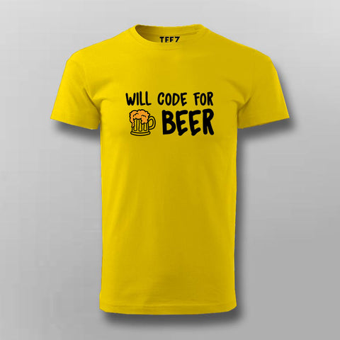 Will Code For Beer Funny T-shirt For Men Online India