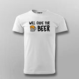 Will Code For Beer Funny T-shirt For Men