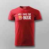 Will Code For Beer Funny T-shirt For Men
