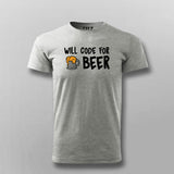 Will Code For Beer Funny T-shirt For Men
