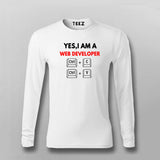 Yes,I Am Web Developer Programmer Full Sleeve T-shirt For Men Online India 