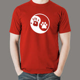 Yin Yang Human And Dog T-Shirt For Men