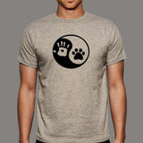 Yin Yang Human And Dog T-Shirt For Men