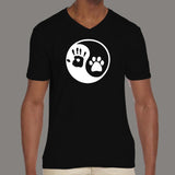 Yin Yang Human And Dog V Neck T-Shirt For Men Online India
