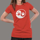 Yin Yang Human And Dog T-Shirt For Women