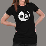 Yin Yang Human And Dog T-Shirt For Women India