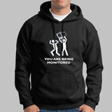 You Are Being Monitored Funny Programmer Hoodies For Men