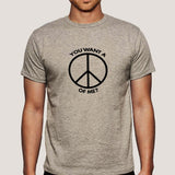 You want a Peace of Me? Passive Agressive Hippy Men's T-shirt