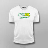 Zombie Eat Flesh Funny T-shirt For Men