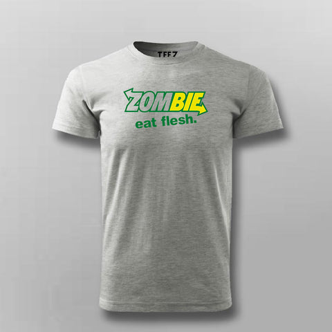 Zombie Eat Flesh Funny T-shirt For Men Online India 