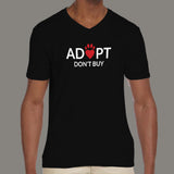 Adopt Love, Don't Buy Men's and pets v neck  T-shirt  online india