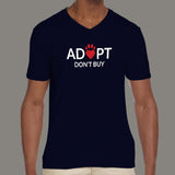 Adopt Love, Don't Buy Men's animals and pets v neck  T-shirt  online india