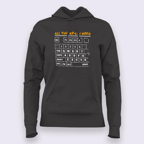All The Keys I Need Gaming Funny HoodieFor Women