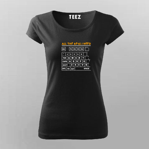 All The Keys I Need Gaming Funny T-Shirt For Women online india