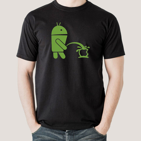 Android Peeing on Apple Men's T-shirt