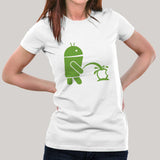 Android Peeing on Apple Women's T-shirt