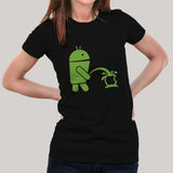 Android Peeing on Apple Women's T-shirt