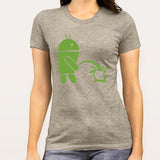 Android Peeing on Apple Women's T-shirt
