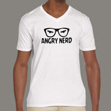 Angry Nerd - Men's v neck  T-shirt online 