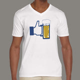 Beer Facebook Like Button Men's v neck T-shirt online india