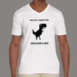 Google Chrome Offline Dinosaur V Neck T-Shirts For Men online india