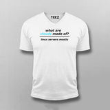 What Are Clouds Made Of? Linux Servers Mostly Funny V-Neck T-shirt For Men Online India Online India 