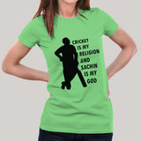 Cricket is My Religion & Sachin Is My God Women's T-shirt