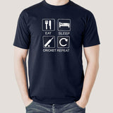 Eat Sleep Cricket Repeat Men's T-shirt