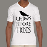 Crows Before Hoes GoT Parody Men's v neck  T-shirt online india