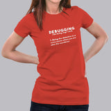 Debugging Definition Funny Coding Programming T-Shirt For Women India