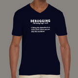 Debugging Definition Funny Coding Programming V Neck T-Shirt For Men Online India