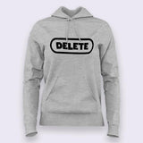 Delete Button  Funny Programming Hoodies For Women