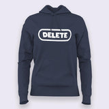 Delete Button  Funny Programming Hoodies For Women