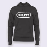 Delete Button  Funny Programming Hoodies For Women
