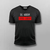 Dil Naram Dimag Garam Funny Hindi Meme V-neck T-shirt For Men Online India