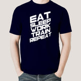 Eat Sleep Train Work Repeat Gym - Motivational Men's T-shirt