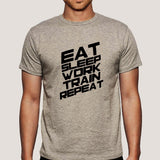 Eat Sleep Train Work Repeat Gym - Motivational Men's T-shirt