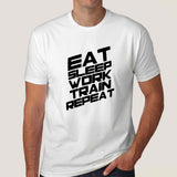 Eat Sleep Train Work Repeat Gym - Motivational Men's T-shirt