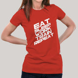 Eat Sleep Train Work Repeat Gym - Motivational Women's T-shirt