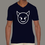 Evil Smiley Face Men's attitude v neck  T-shirt online india