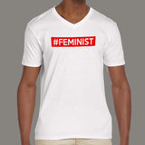 Feminist #Hashtag Men's v neck T-shirt online