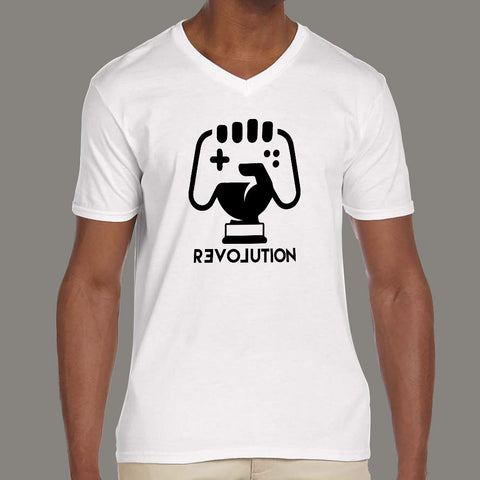 Gaming Revolution Men's attitude v neck T-shirt online