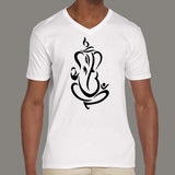 Ganesh Line Art Men's v neck T-shirt online india