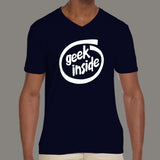 Geek Inside Men's v neck T-shirt online india