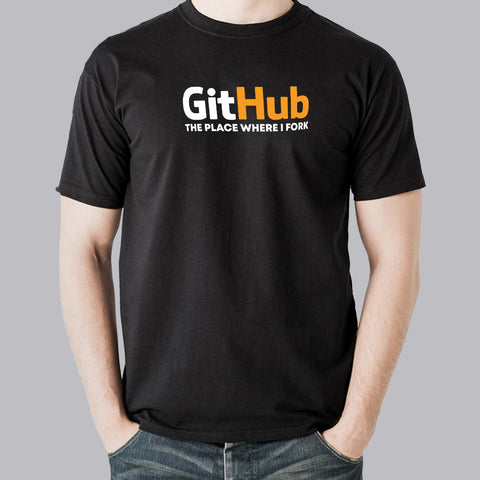 Github - The place where I Fork Men's Programming T-shirt  online india