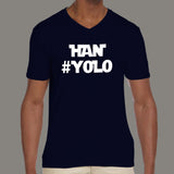 Han #Yolo Starwars Men's science v neck T-shirt online india