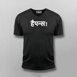 Happiness Funny Hindi V-Neck T-shirt For Men Online India 