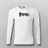 Happiness Funny Hindi Full Sleeve T-shirt For Men Online India 