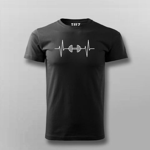 Dumbbell Heartbeat T-shirt For Men
