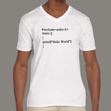 "Hello World" C Programming Men's v neck T-shirt online india